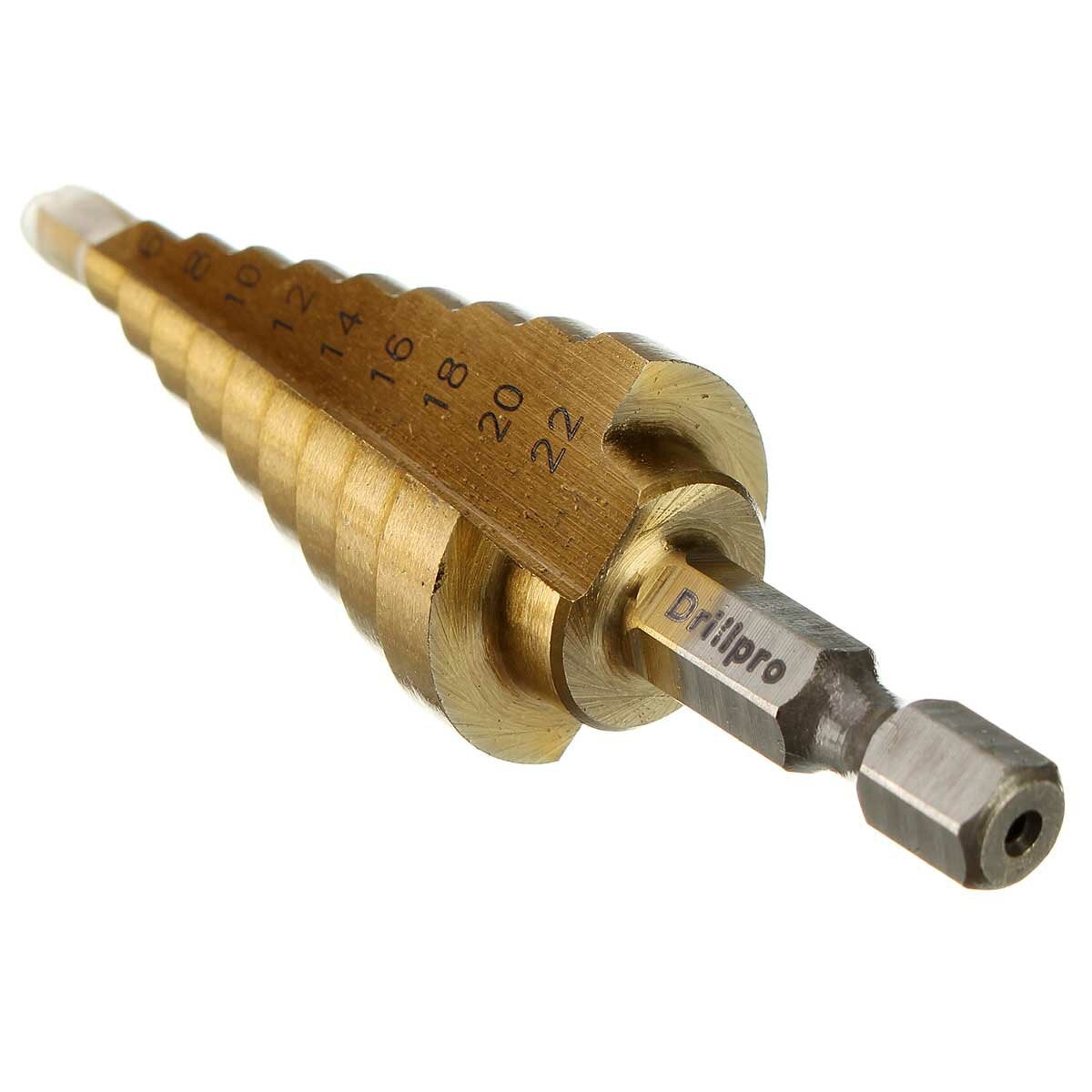 4-22MM Hex Titanium Step Cone Drill Bit Hole Cutter HSS 4241