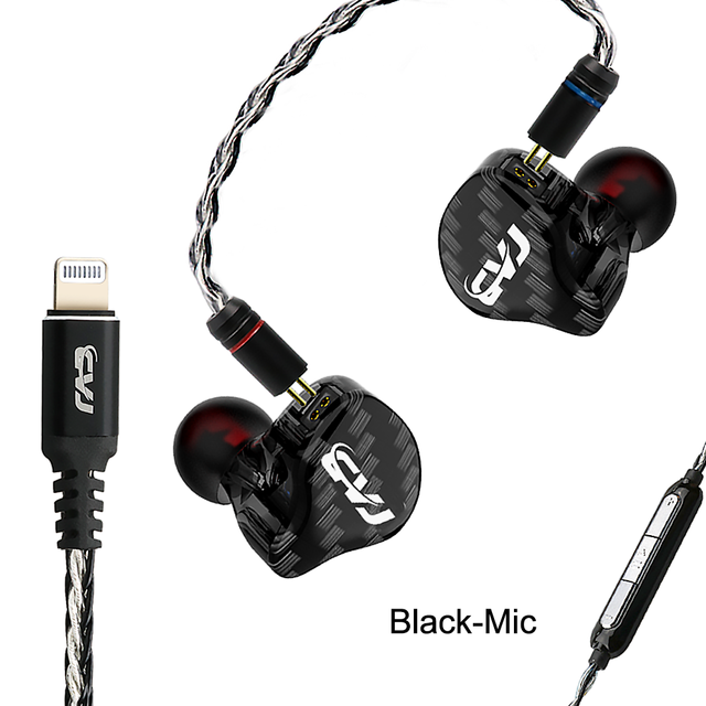 Certified for Lightning Earphones Socket 1DD + 1BA Stereo Bass Headsets with Microphone
