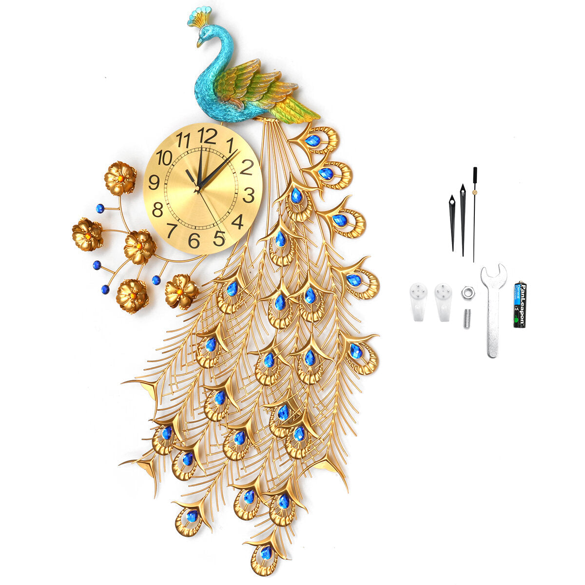 Simple European Fashion Peacock Wall Clock Sitting Room Bedroom Creative Art Wall Clock
