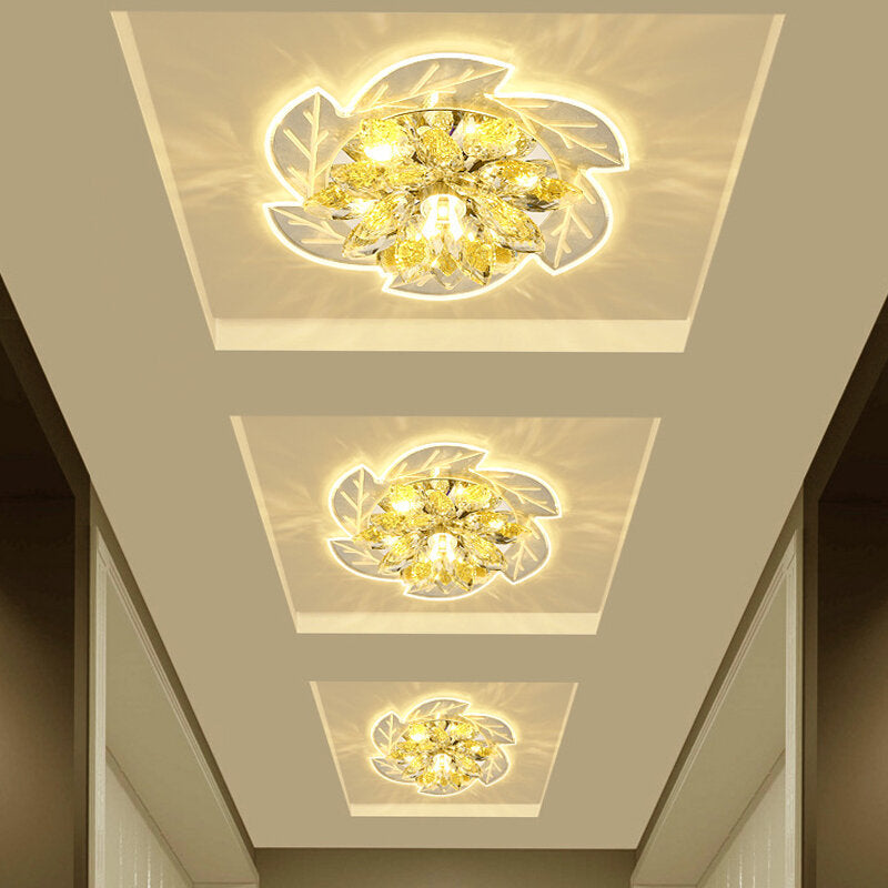 7.9" 20cm 5730 LED Crystal Ceiling Light Fixture Pendant Hallway Chandelier Lamp