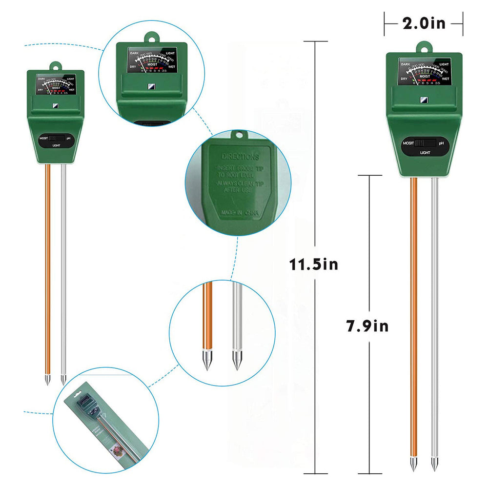3 in 1 PH Sunlight Hydroponics Analyzer Smart Wood Soil Moisture Meter Sensor Kit