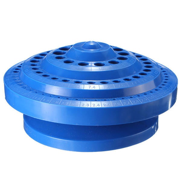 100 Holes Drill Bit Storage Case Multifunctional Plastic Round Shape Drill Bit Display Box Blue