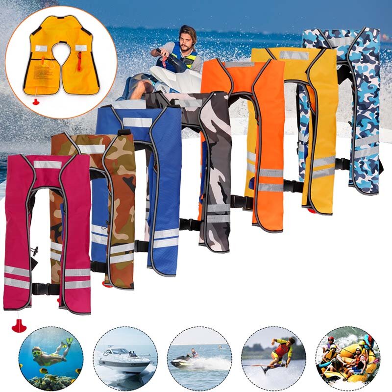 Automatic Inflatable Life Jacket Adult Survival Aid Vest With Luminous Film Super Floating