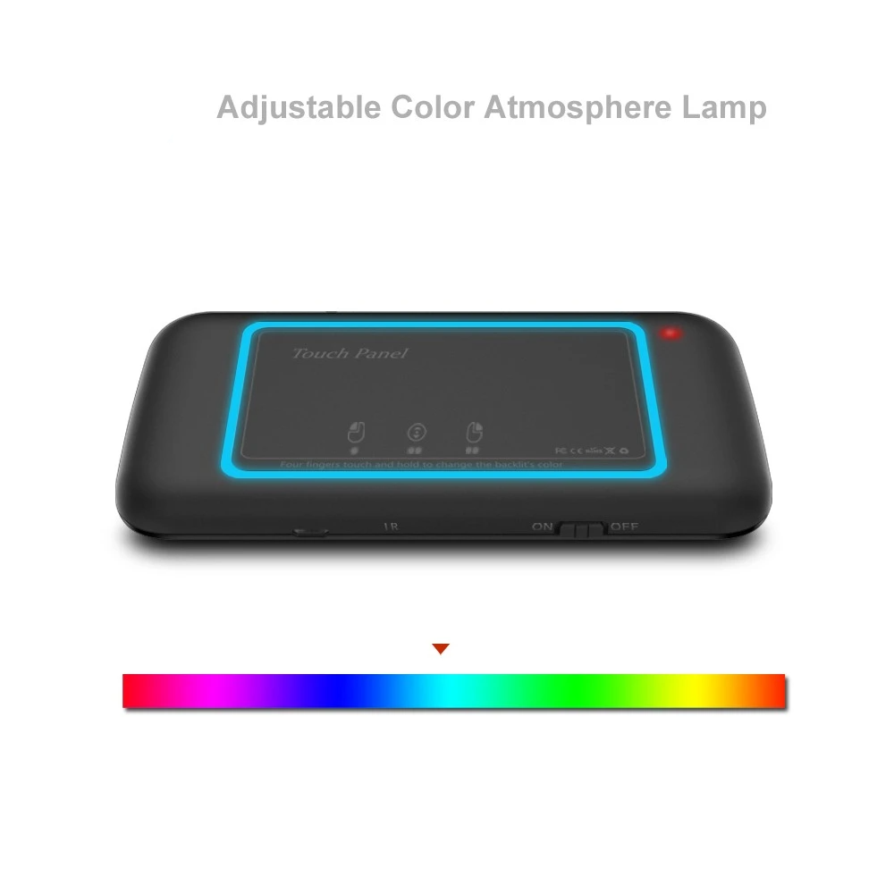 2.4GHz Backlight Colorful Wireless Keyboard with Large Touchpad for Smart TV Android Box PC Laptop