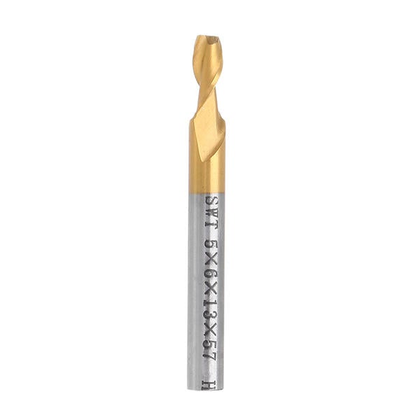 5pcs 2 Flute 2/3/4/5/6mm Milling Cutter HSS Titanium Coated 6mm Shank End Mill CNC Tool