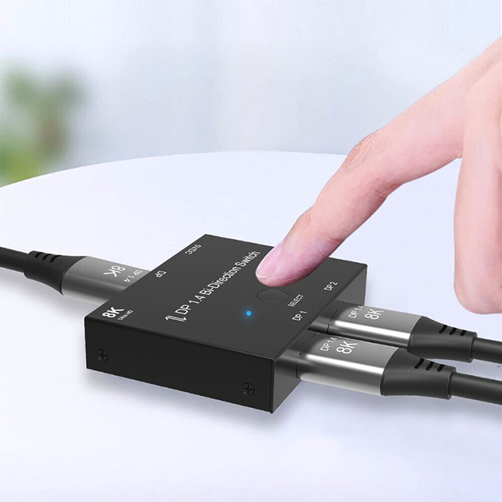 Display-Port 8K DP 1.4 Switch Bi-Direction 8K@30Hz 4K@120Hz Splitter Converter for Multiple Source and displays.