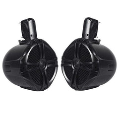 Pair 6.5" 2 Way 500W Marine Speakers Surround Sound Waterproof Hanging Wakeboard Tower Coaxial High-Power Black For Yachts Speedboats