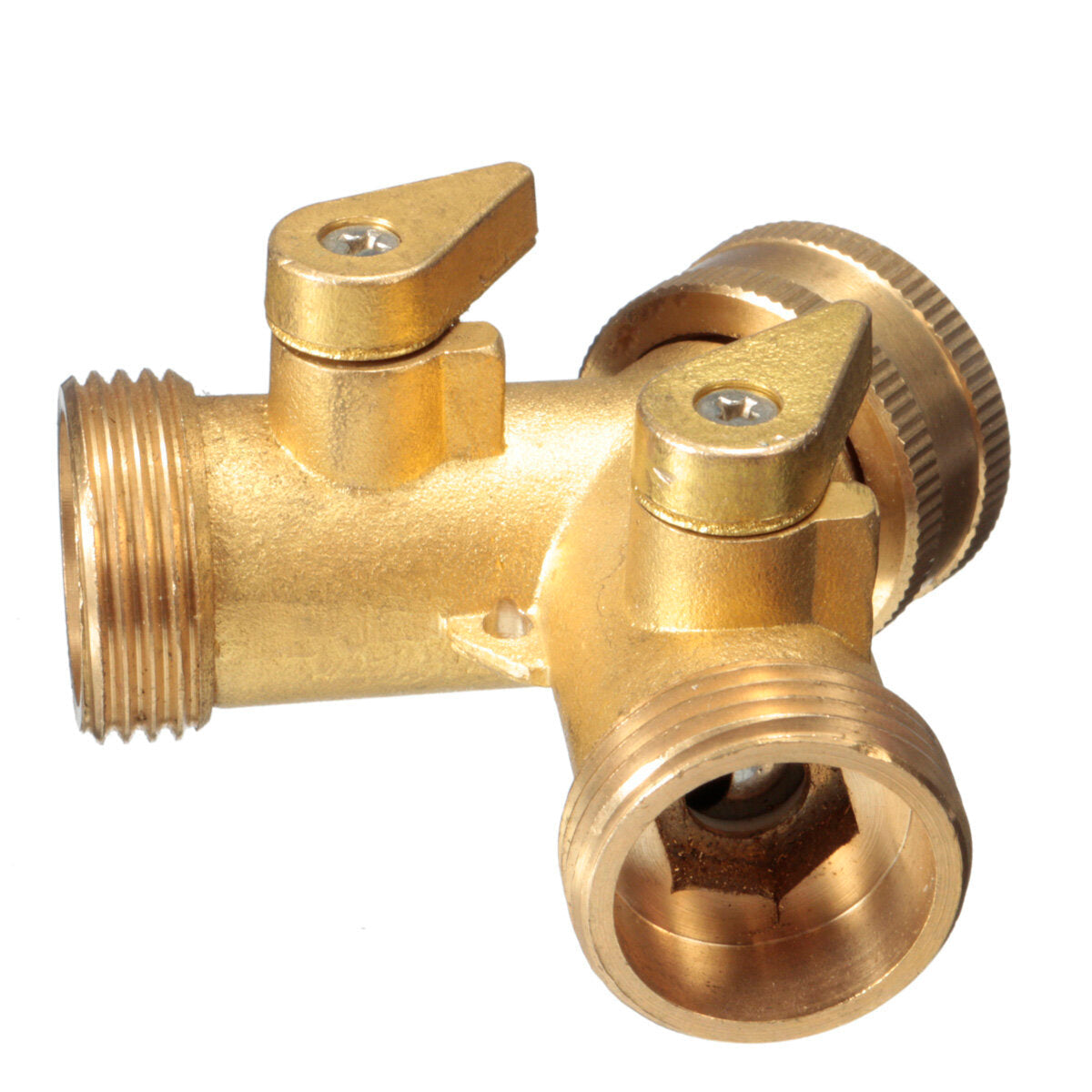 3/4 " Brass Garden Irrigation Hose Splitter Faucet Manifold 2 Way Y Shape Adapter Pipe Tap Connector