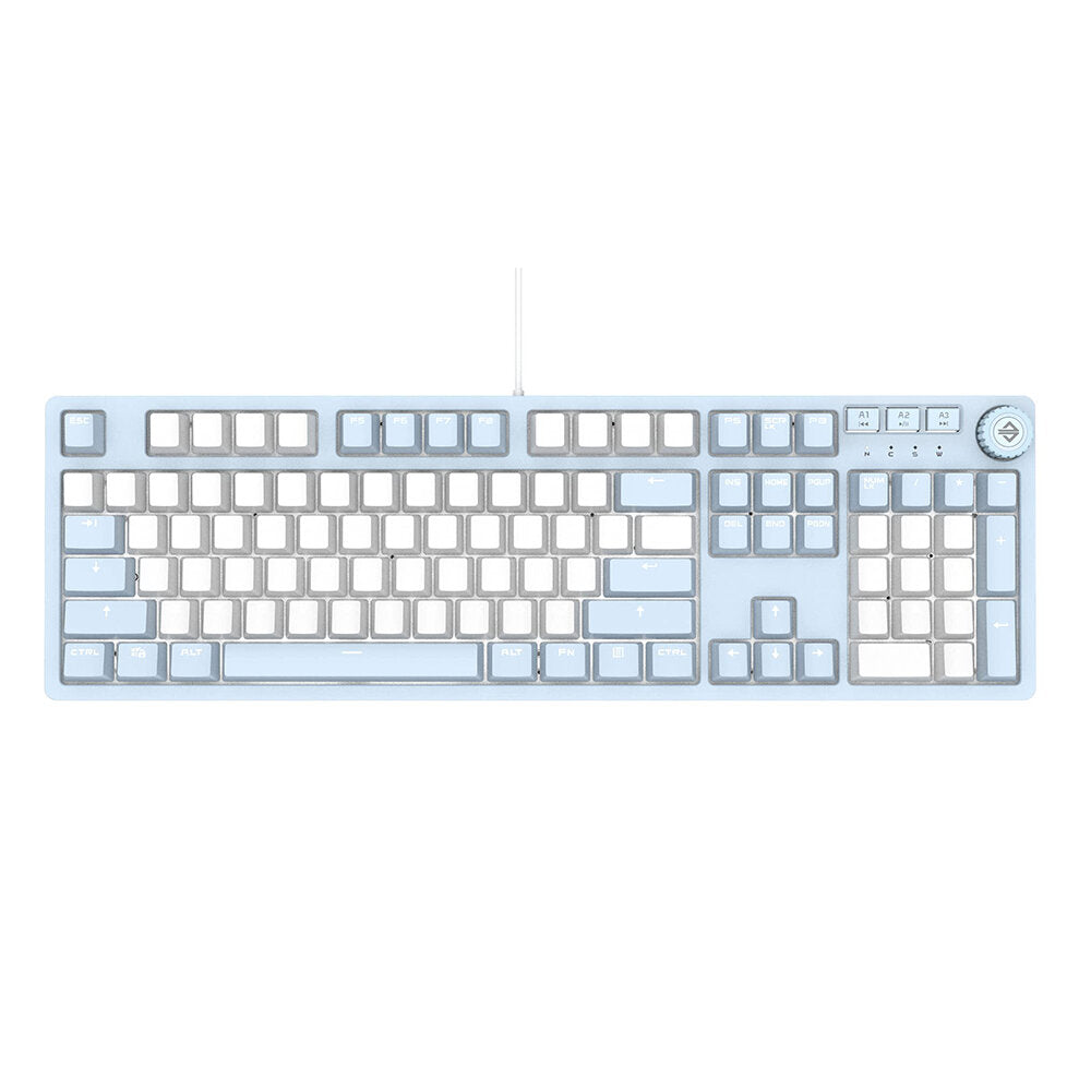 Mechanical Gaming Programming Keyboard Type-C Wired Keyboard 104 Keys Macro With Magnetic Upper Cover Translucent PBT Supplement Keycaps
