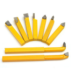 9pcs 8x8mm Carbide Lathe Turning Tool Holder Yellow