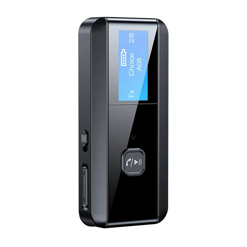 Bluetooth 5.0 Adapter Wireless Receiver Transmitter LCD Display AUX 3.5MM Music Stereo for Car TV PC Handsfree Kit