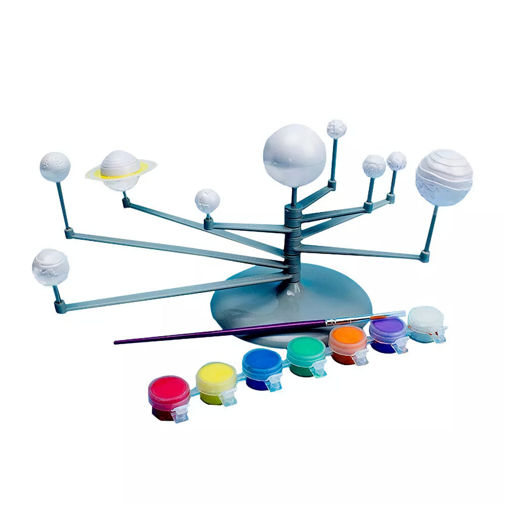 3D DIY Solar System Model Nine Planets Celestial Orbiter Science Experiment Kit Handmade Assembling Early Education Puzzle Toy