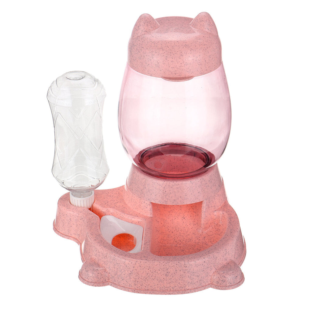 800ml+300ml Automatic Pet Dog Cat Puppy Dispenser 2 in 1 Food Drink Water Dish Feeder