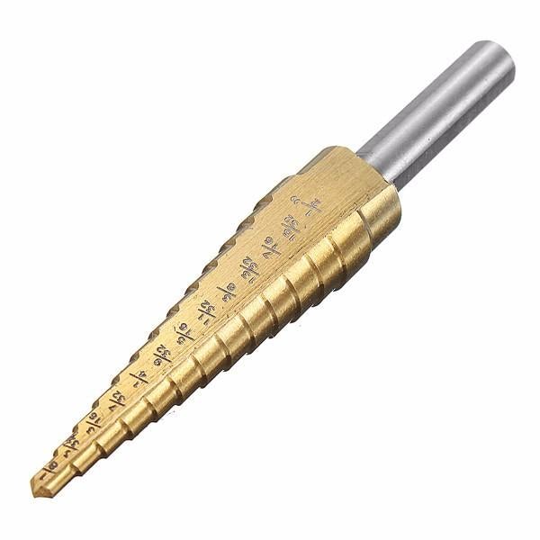 3pcs HSS Titanium Coated Step Drill Bit 1/8 to 3/4 Inch Hole Cutter