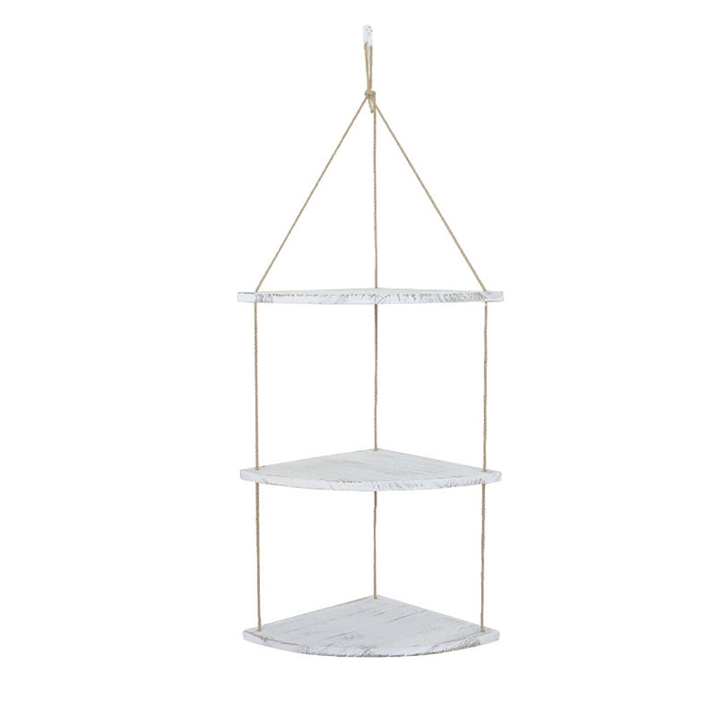 3-Tier Wall-mounted Floating Hanging Rack Corner Shelf Organizer Decor