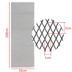 Universal Aluminum Car Vehicle 40"x13"/ 10033cm Black/Silver Body Grille Net Mesh Grill Section