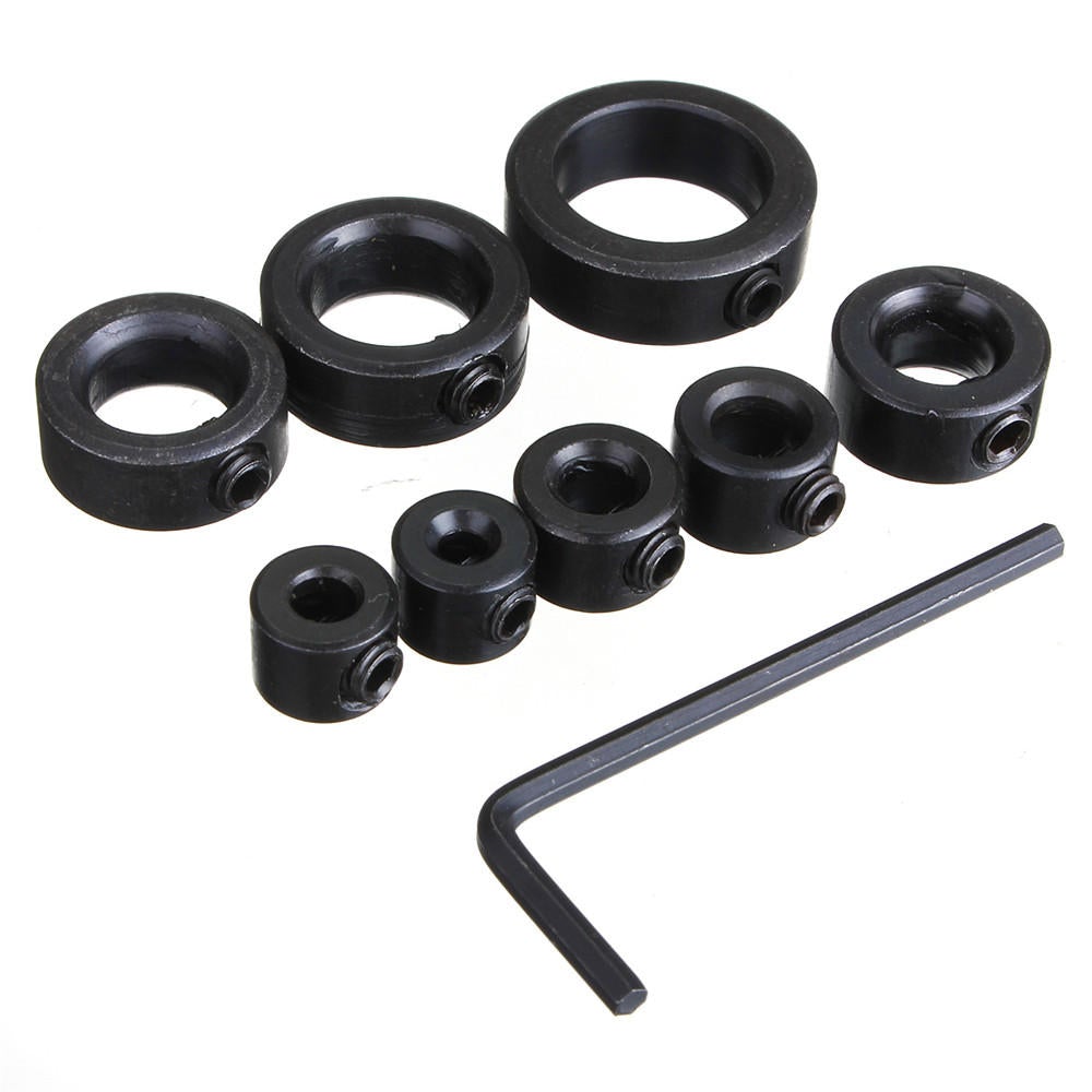 8pcs 3-16MM Drill Bit Shaft Depth Stop Collars Ring Set Wood Drills