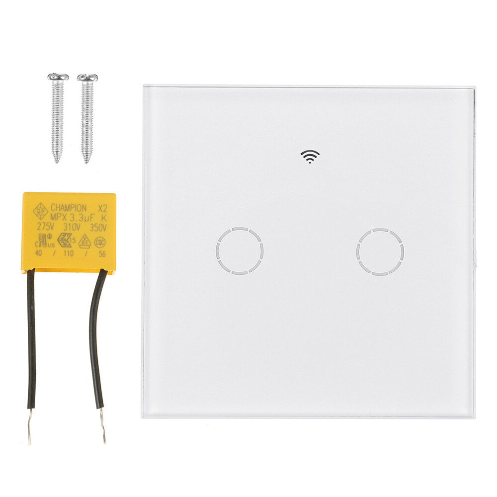 EU/UK 1/2/3 Gang eWelink WIFI Smart Wall Light Switch Touch Panel APP Remote Control Switch Single Live Wire No Neutral Line Switch