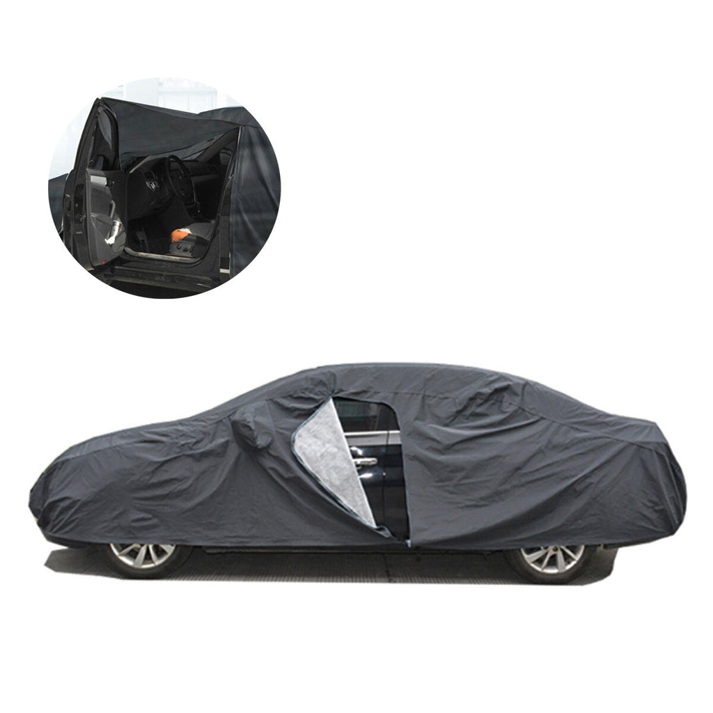 2-layer Sedan Full Car Cover Waterproof Dustproof Rainproof And Cotton Jersey With 6 Reflective Strips 490cm XL