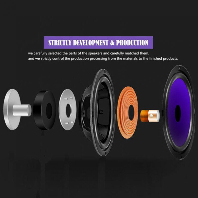 Full Range Frequency Car Audio Speaker Heavy Mid-bass4 Inch 70W Ultra-thin Modified Speaker Non-destructive Installation
