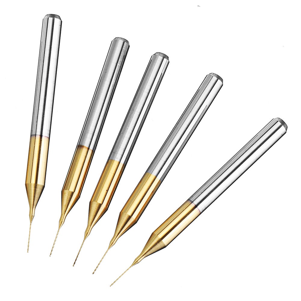 10PCS Tungsten Carbide Mask Mold Drill Bit 0.2/0.25/0.3mm Titanium Plating PCB Drill Bit for Meltblown Fabric