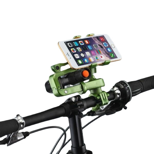 360 Rotation 2in1 Bicycle Cell Phone Holder Multifunctions Flashlight Holder Phone Clip