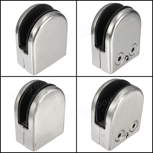 2Pcs Stainless Steel 304 Glass Clip Clamp Holder Flat for Handrail Window