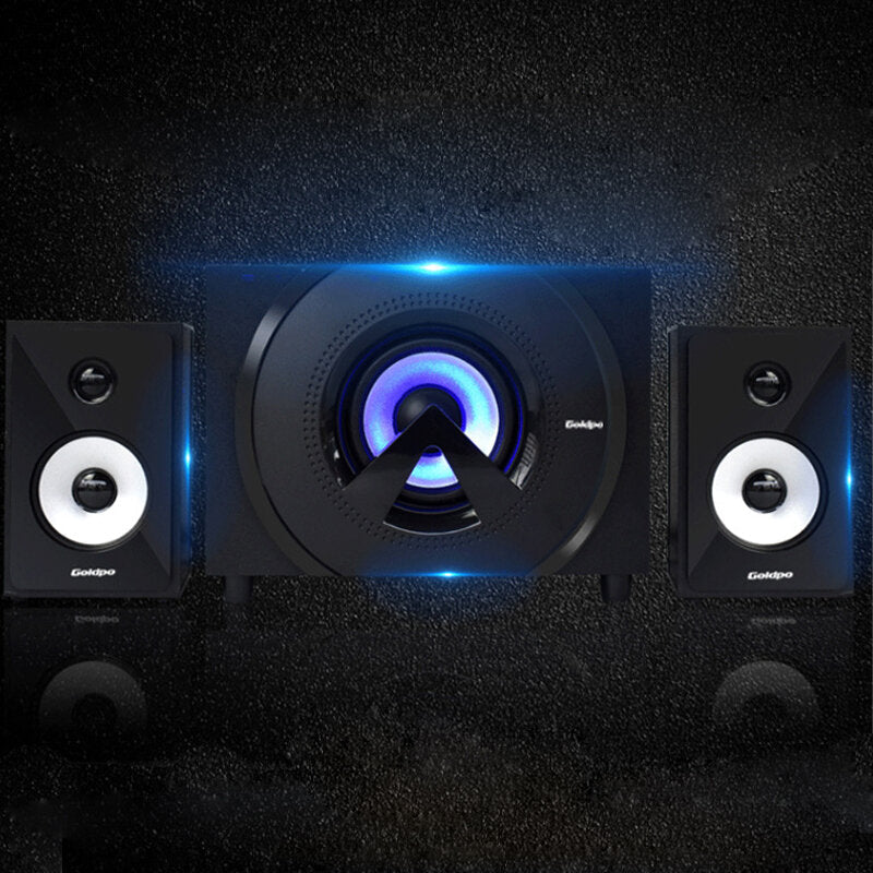 Bluetooth Speaker Audio Home Desktop Subwoofer 2.1 Wooden Speaker Hi-Fi Sound Quality Dual 3-inch High-frequency Speakers