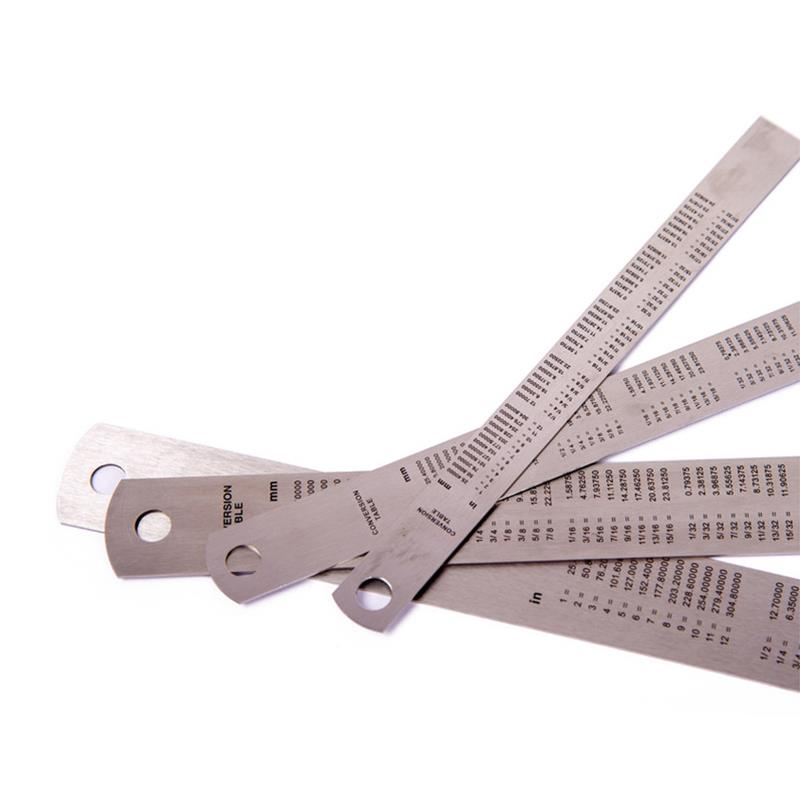 1Pcs 15cm/20cm/30cm/50cm Stainless Steel Straight Ruler Double Scale Student Rulers Painting Drawing Measuring Tool School Office Supplies Stationery