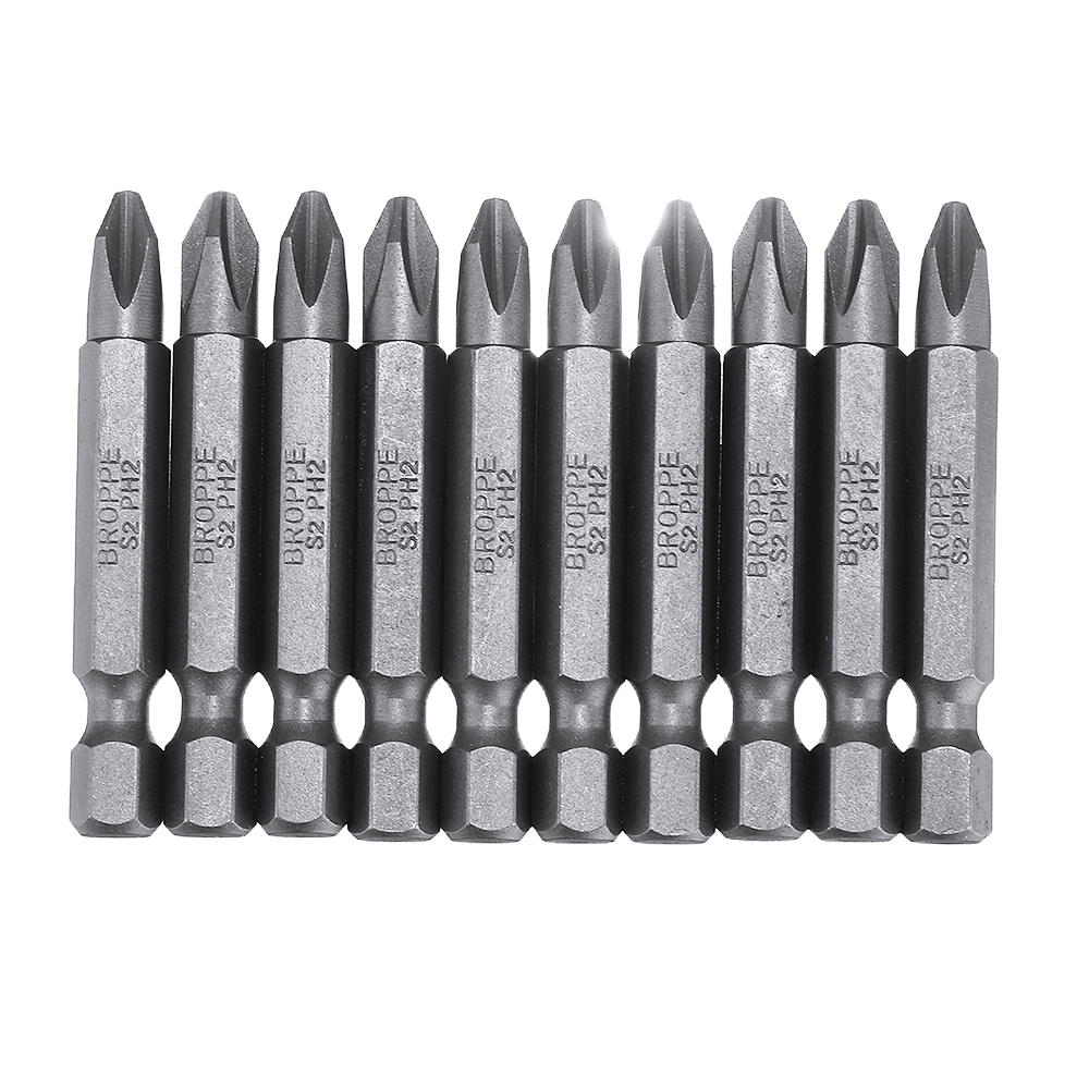10Pcs Magnetic Phillips Screwdriver Bits PH0/PH1/PH2/PH4 1/4 Inch Hex Shank Screwdriver Set