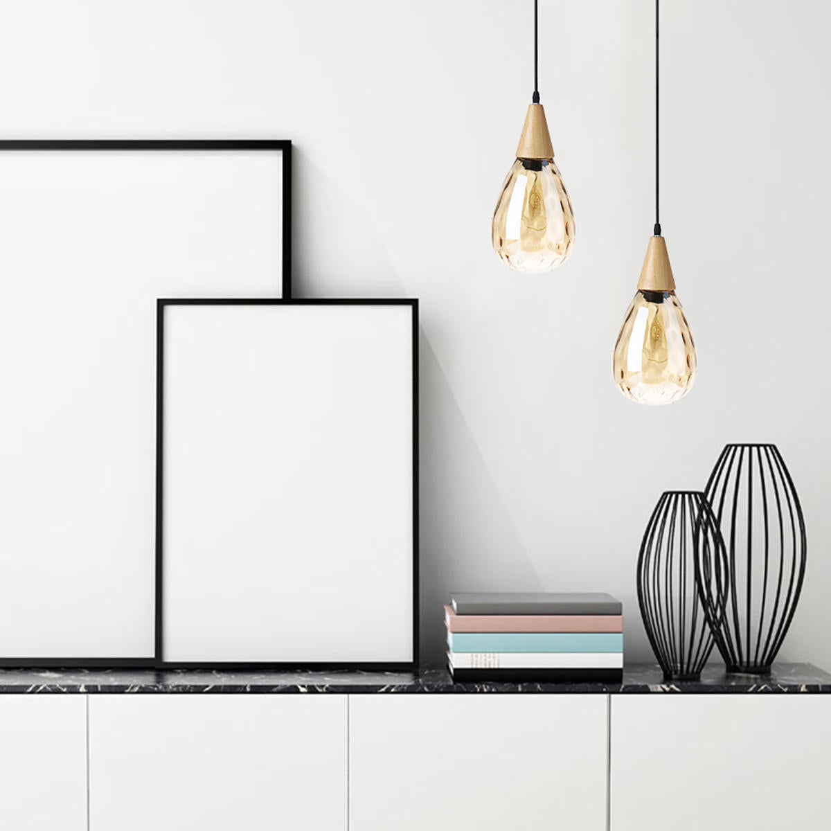Modern Glass Pendant Light Ceiling Lamp Home Chandelier Fixture Decoration