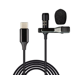 USB Type-C Microphone Mini Small Portable Wired Clip-on Lapel Collar Lavalier Condenser USB-C for Phones