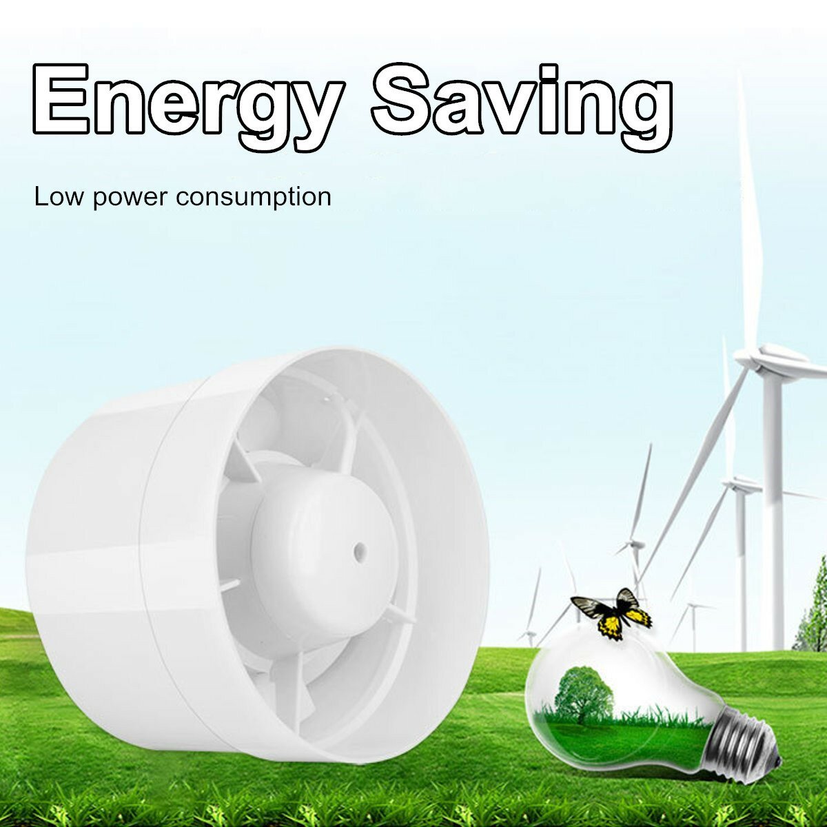Exhaust Fan Wall Window Kitchen Toilet Bathroom Pipe Duct