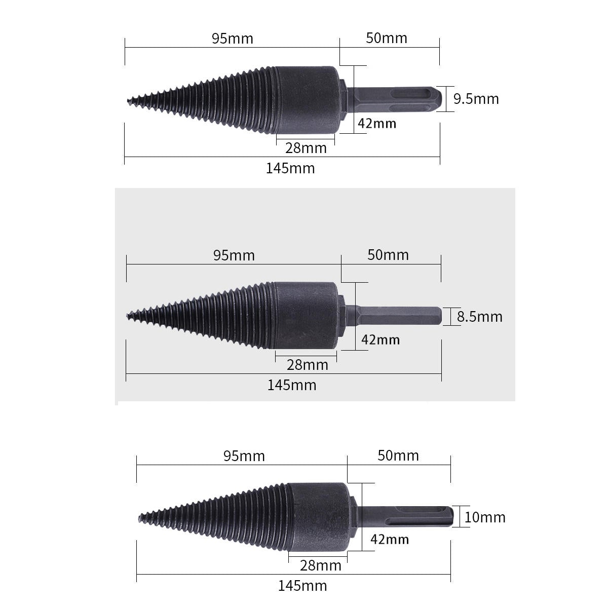 42mm High Speed Steel Firewood Splitting Drill Bit Hard Wood Cone Splitter