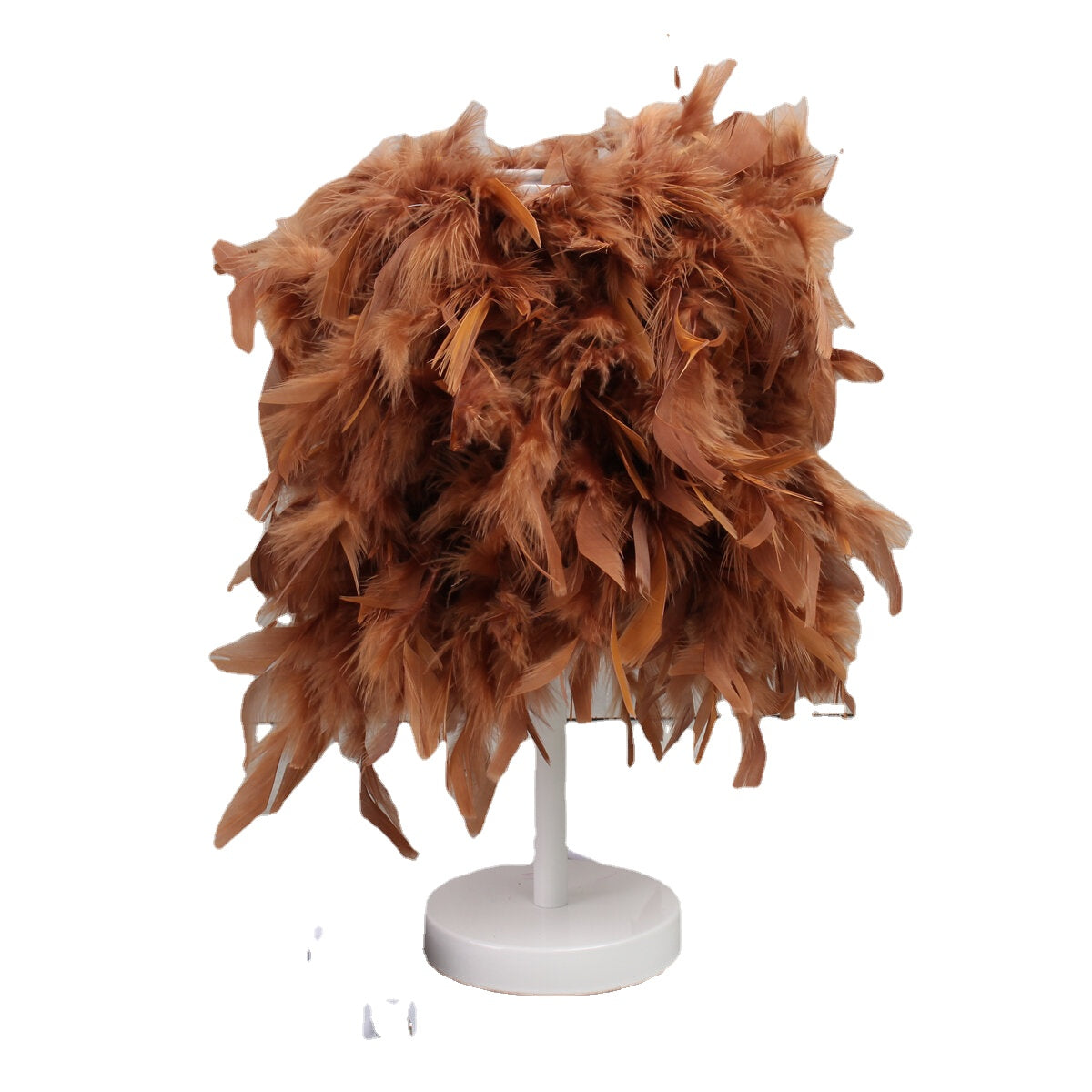 Colorful Feather Shade Table Lamp Bedside Desk Lamp Night Light Home Decor Gifts