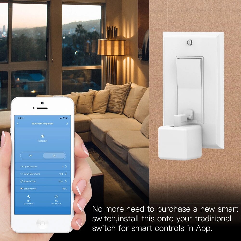 Smart Bluetooth Fingerbot Switch Bot Button Pusher Smart Life App Voice Control via Alexa Google Assistant