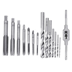 16Pcs/Set Screw Tap Drill Bit Set M3-M12 Metric Hand with 2.5-10.2mm Twist