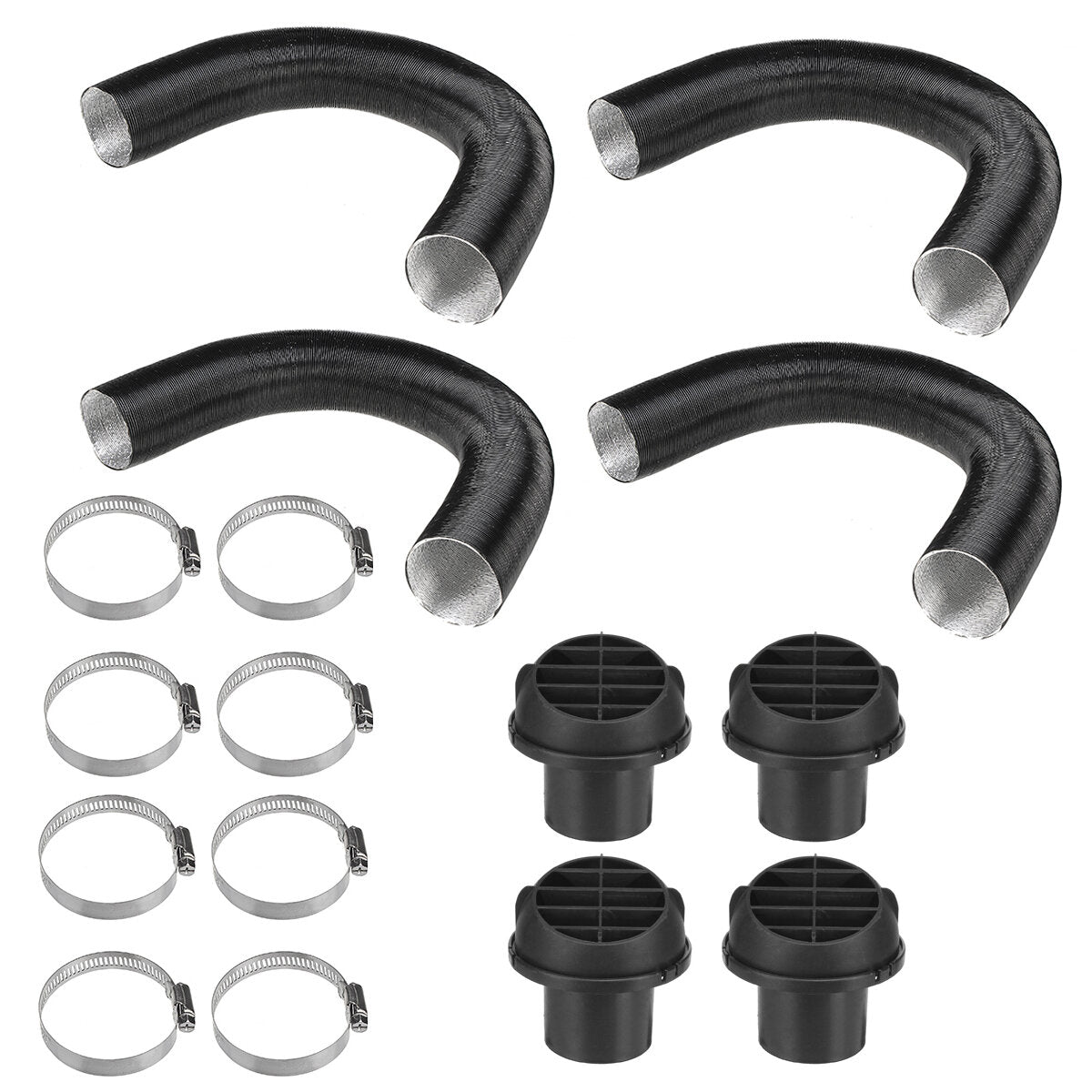4Pcs 42mm Heater Duct Pipe Tube Air Duct Vent For Air Diesel Heater 4 Holes