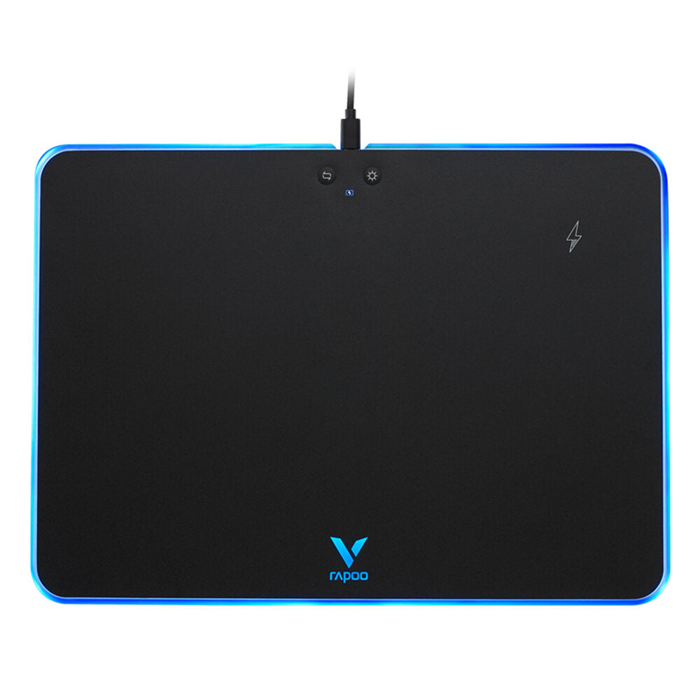 Wireless Charging Mouse Pad Anti-Slip Silicone Base USB Wired RGB Backlit Gaming Mouse Pad for PC Laptop