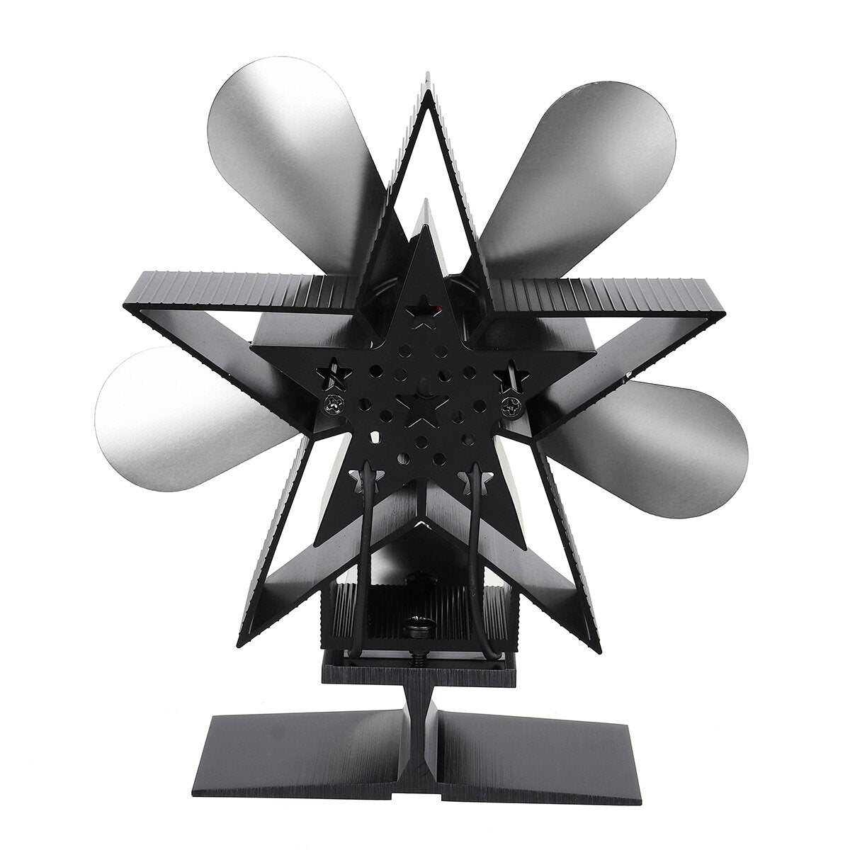 4 Blades Heat Powered Wood Stove Fan Eco Friendly Wood Log Burner Fireplace Fan