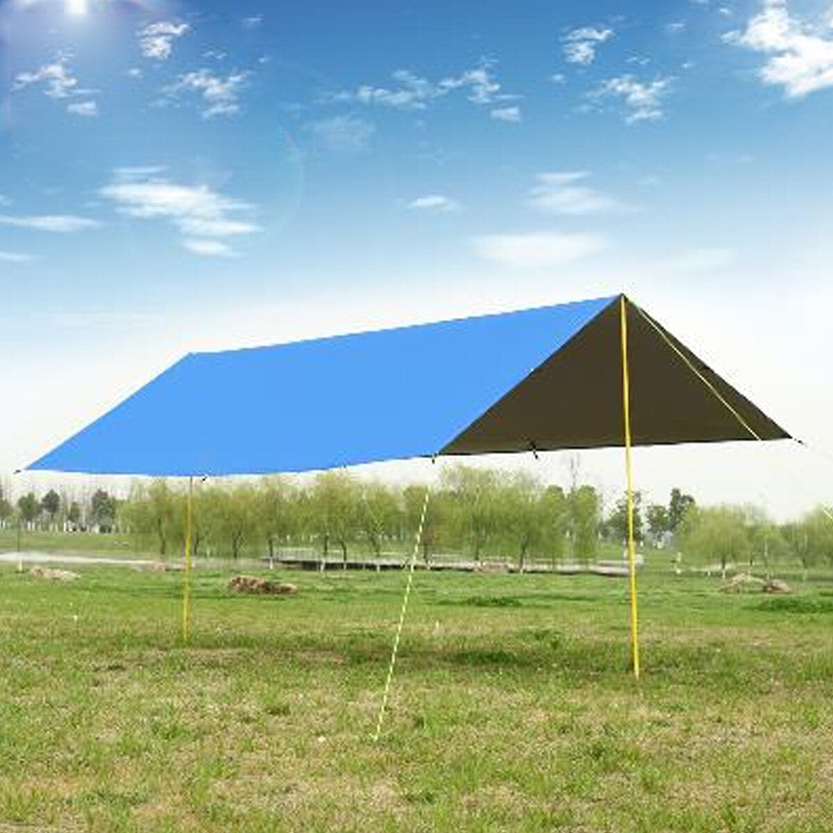 300x300cm Outdoor Camping Tent Sunshade Rain Sun UV Beach Canopy Awning Shelter Beach Picnic Mat Ground Pad Tent Sunshade