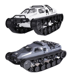 2.4G Drift RC Tank Car with Two Rubber and Two Mental Tracks with LED Lights RTR High Speed Full Proportional Control Vehicle Models