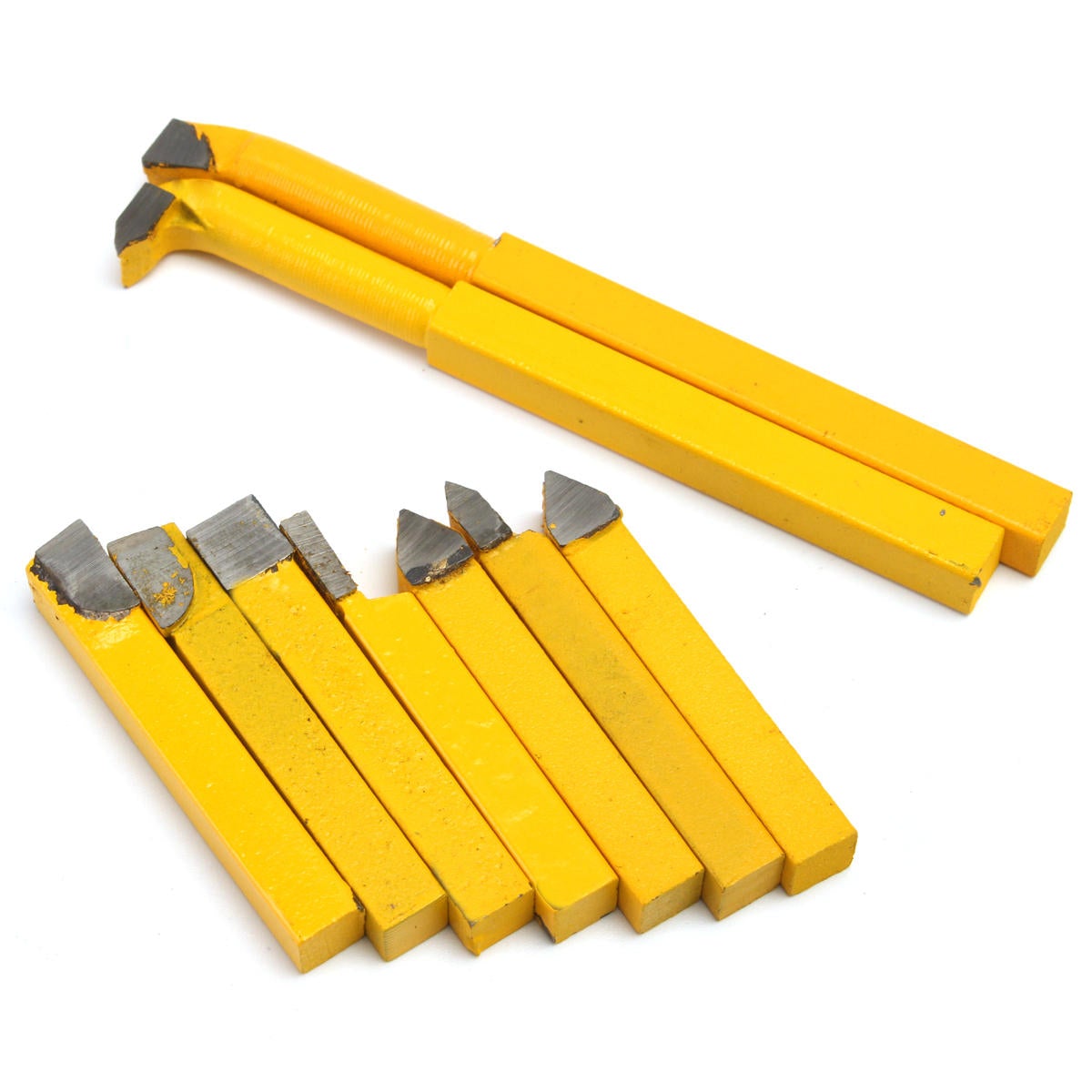 9pcs 8x8mm Carbide Lathe Turning Tool Holder Yellow