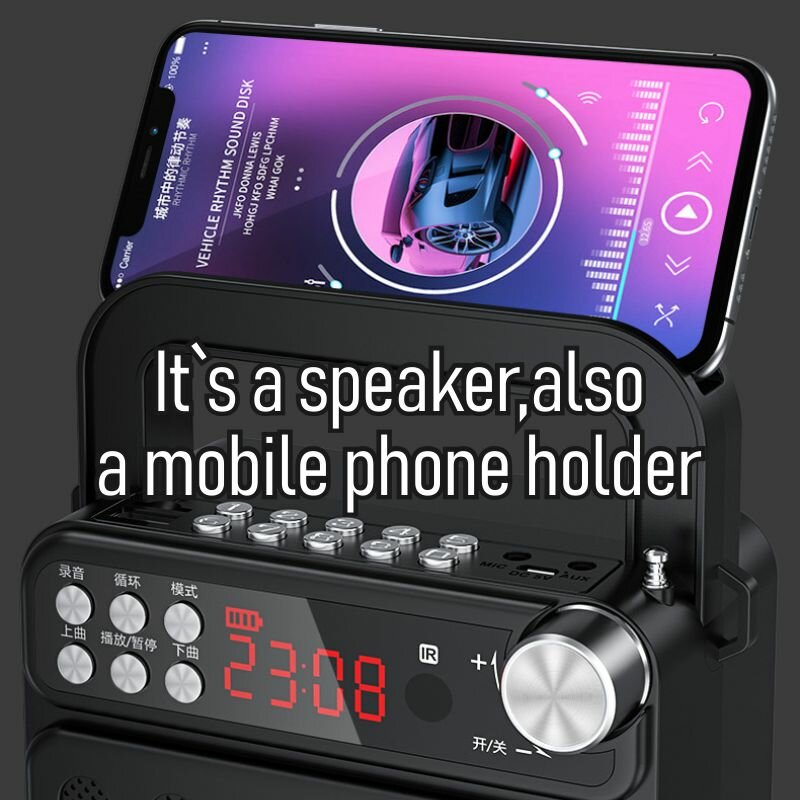 Bluetooth 5.0 Wireless Speaker Square Dance Speaker 2400mAh Battery Outdoor High Power Surround Stereo Sound