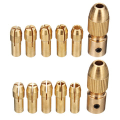 8pcs 0.5-3mm Small Electric Drill Bit Collet Twist Drill Chuck Tool for 3.17/5.05mm Shank