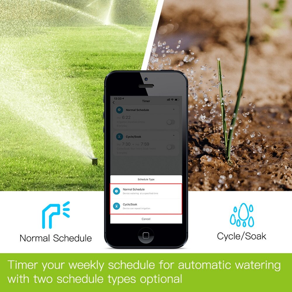 Smart Bluetooth Water Timer Rain Delay Programmable Irrigation Timer for Garden Agriculture and Forestry