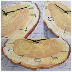 Creative Wooden Pattern Wall Clock Mute Wall Clock Quartz Wall Clock For Home Office Decorations