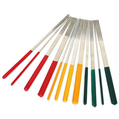12Pcs 180mm Flat Files Diamond Alloy Oblique Rasp File Set For Jewelers Stone Polishing Repair Tools