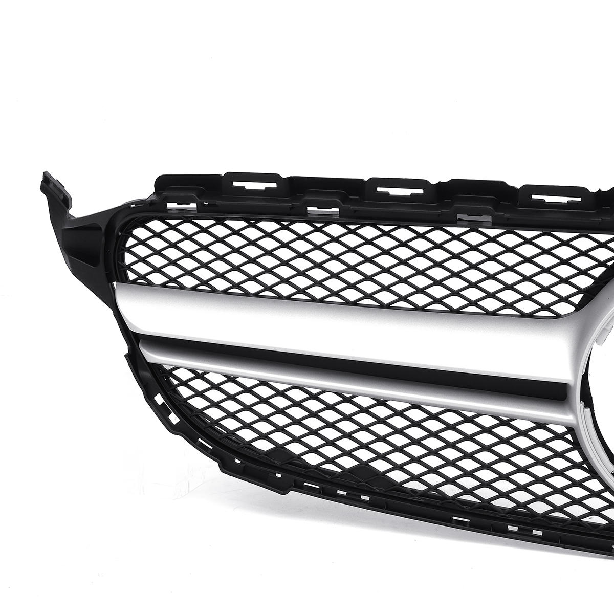 Sliver AMG Style Front Grill Mesh Grille For Mercedes Benz C Class