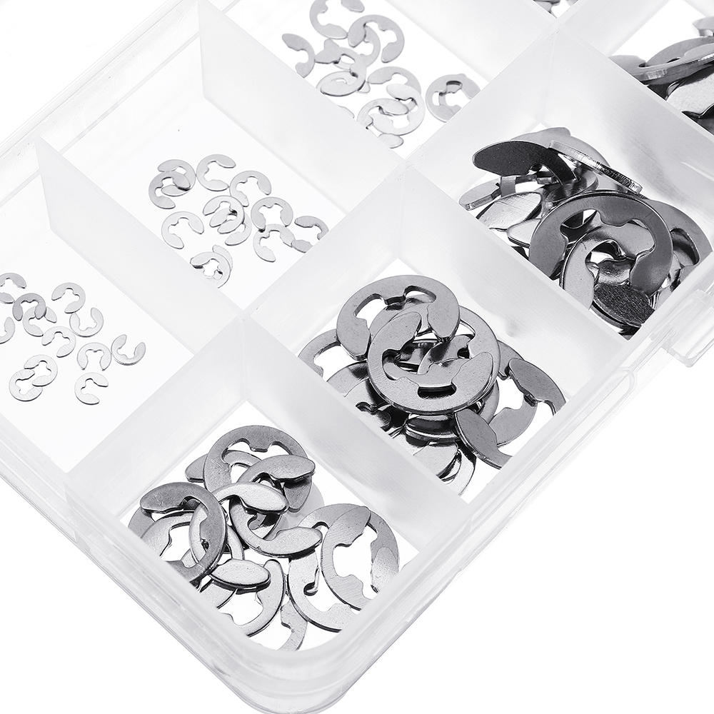 Stainless Steel E-Clip Circlip Retaining Snap Ring 1.5-10mm Assortment Kit 120Pcs